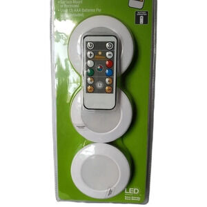 Commercial Electric Remote Control 3.11 in. LED White Color Changing Puck L